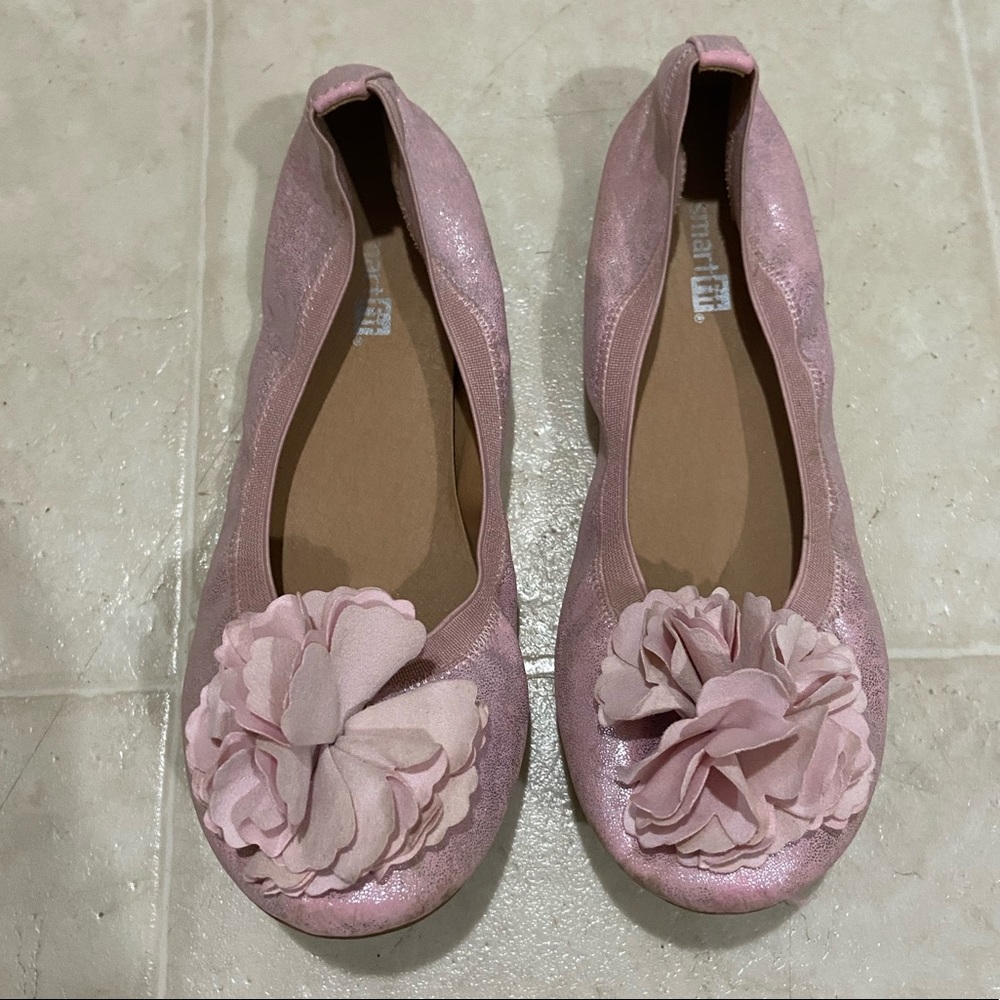 Pink ballet flats with pink flower